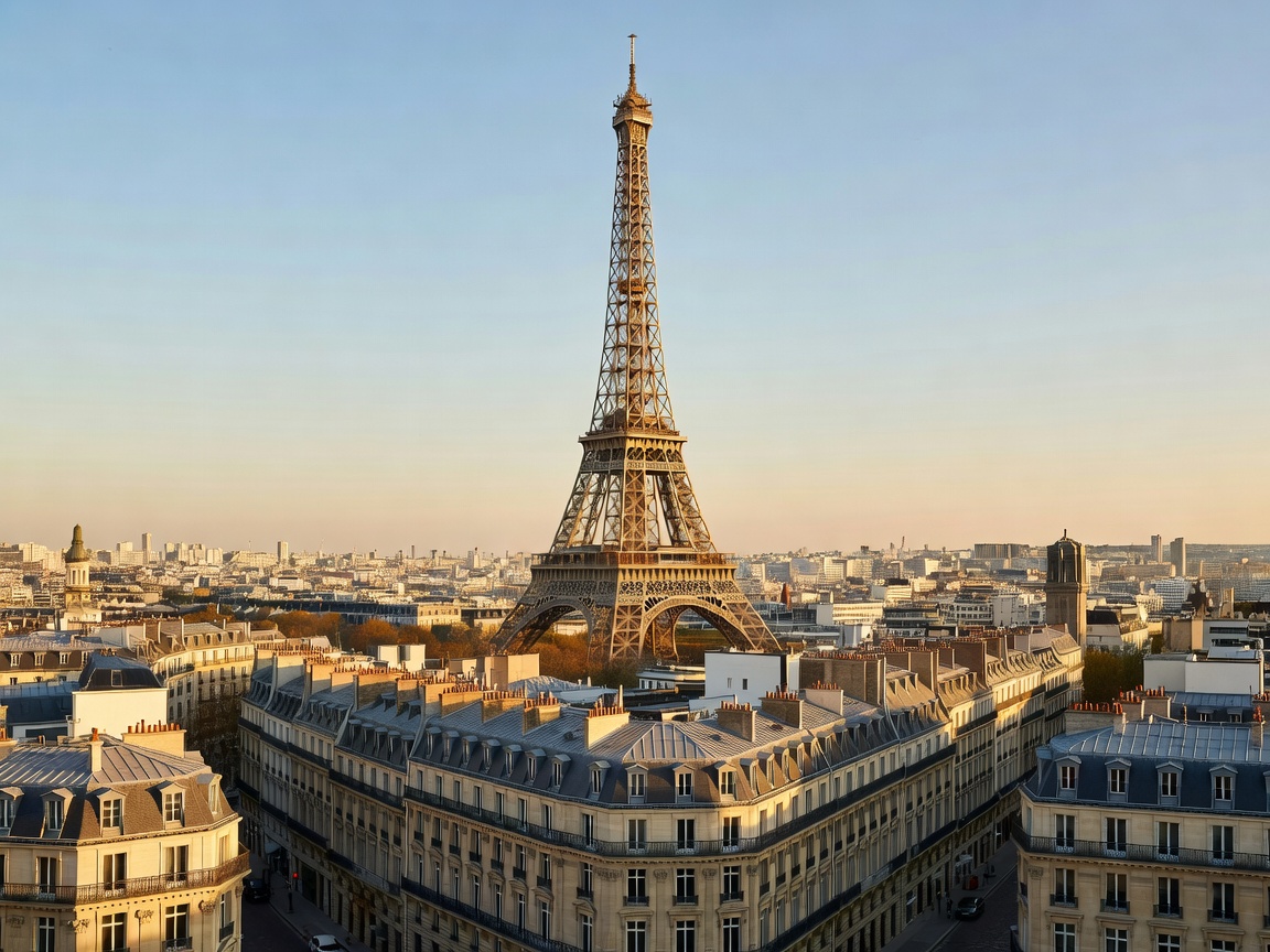 Eiffel Tower and Paris city architecture