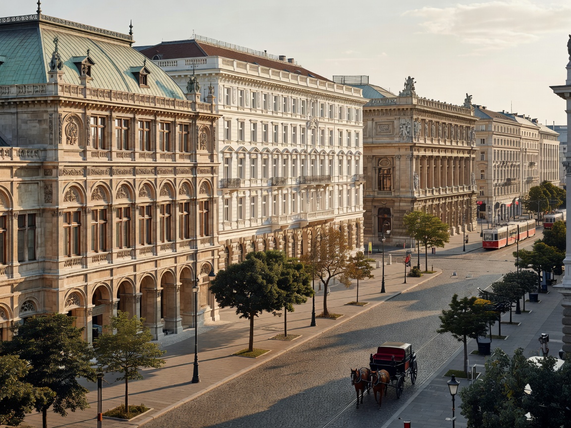 Historic architecture in Vienna Austria Ringstrasse